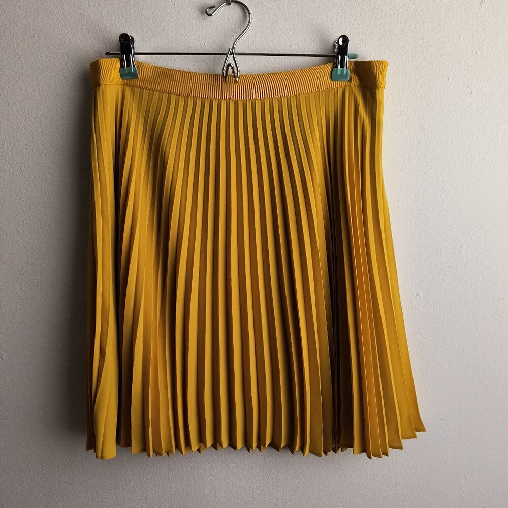 LOFT Pleated Yellow Skirt